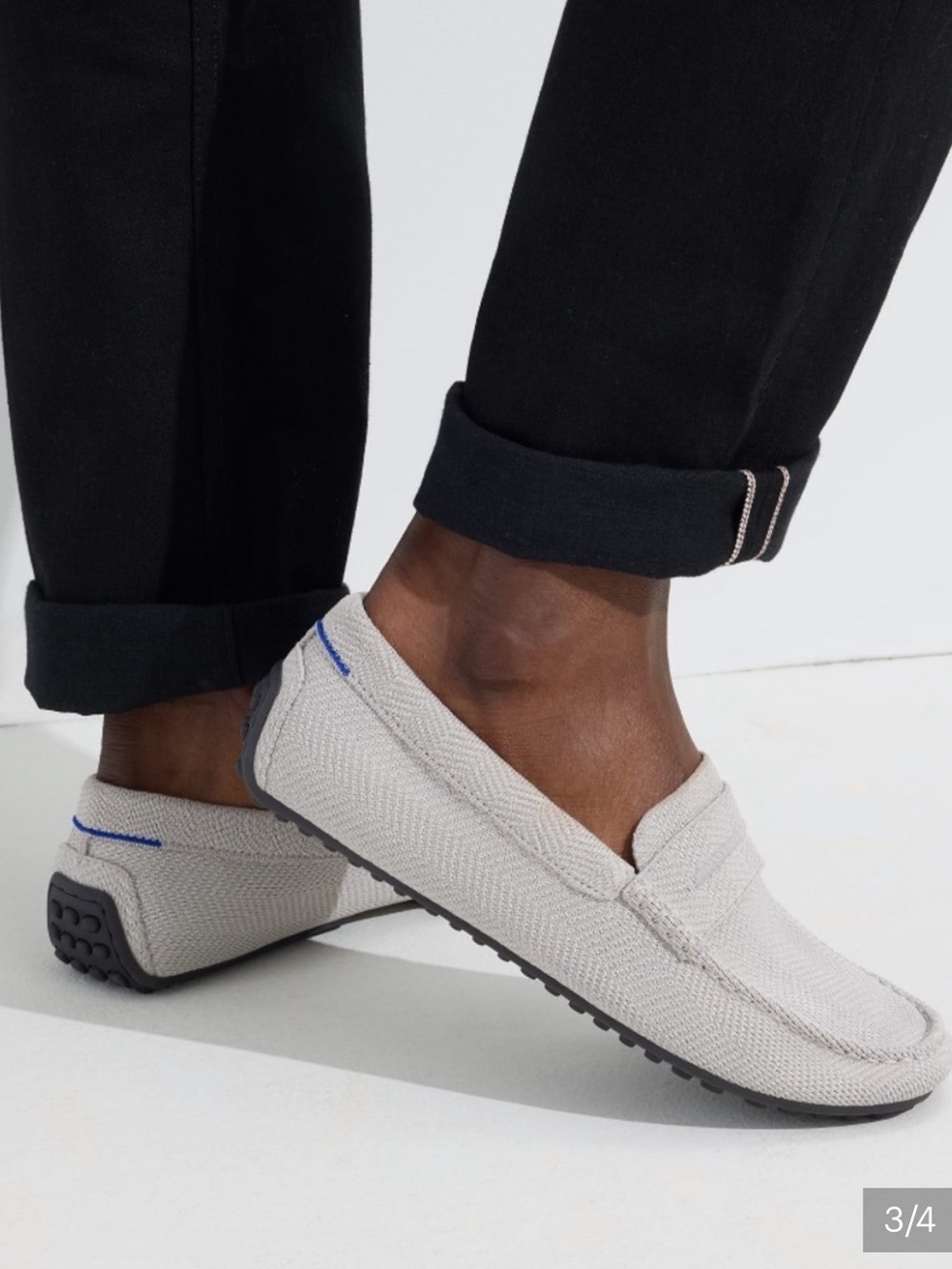 Rothy's the Driving Loafer LIGHT GREY HERRINGBONE